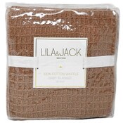 Wholesale - 1pc 30x40" Cotton Waffle Blanke - Brown C/P 48, UPC: 195010113021